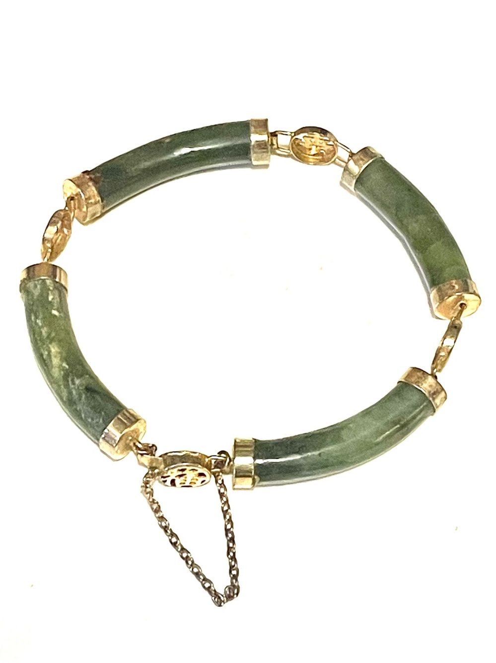 Gemstone Gold Tone Asian Bracelet